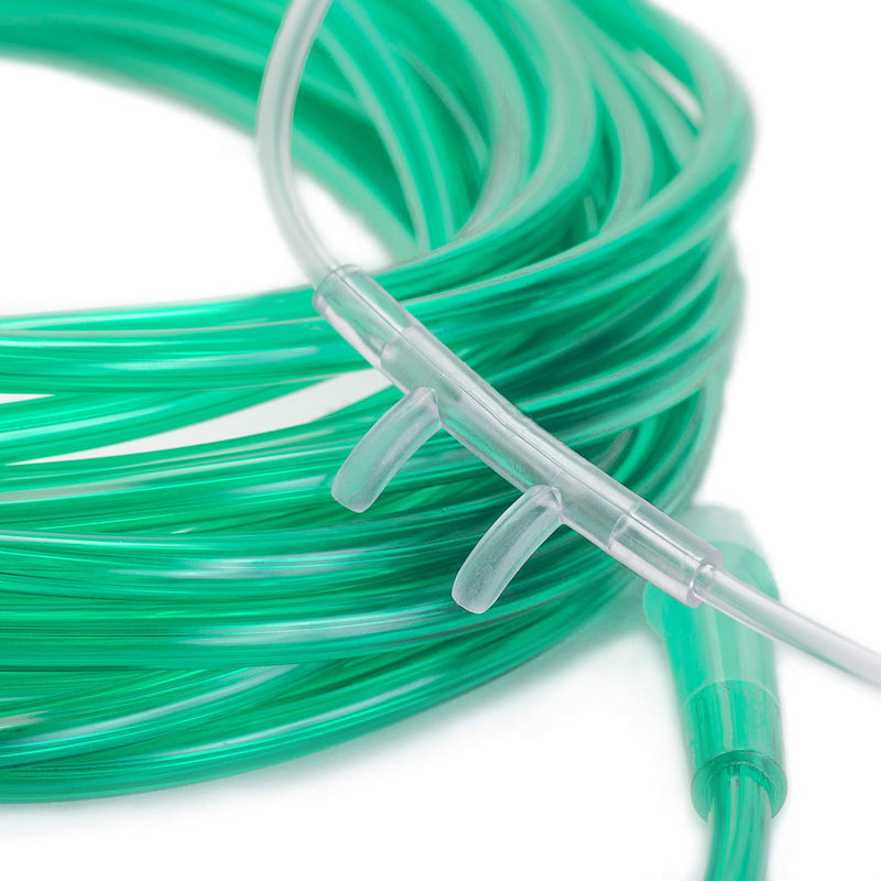 [Australia - AusPower] - Healva 10 Pack High-Flow Soft Nasal Oxygen Cannula, Standard Connector 6.6 Feet, Green Tubing 
