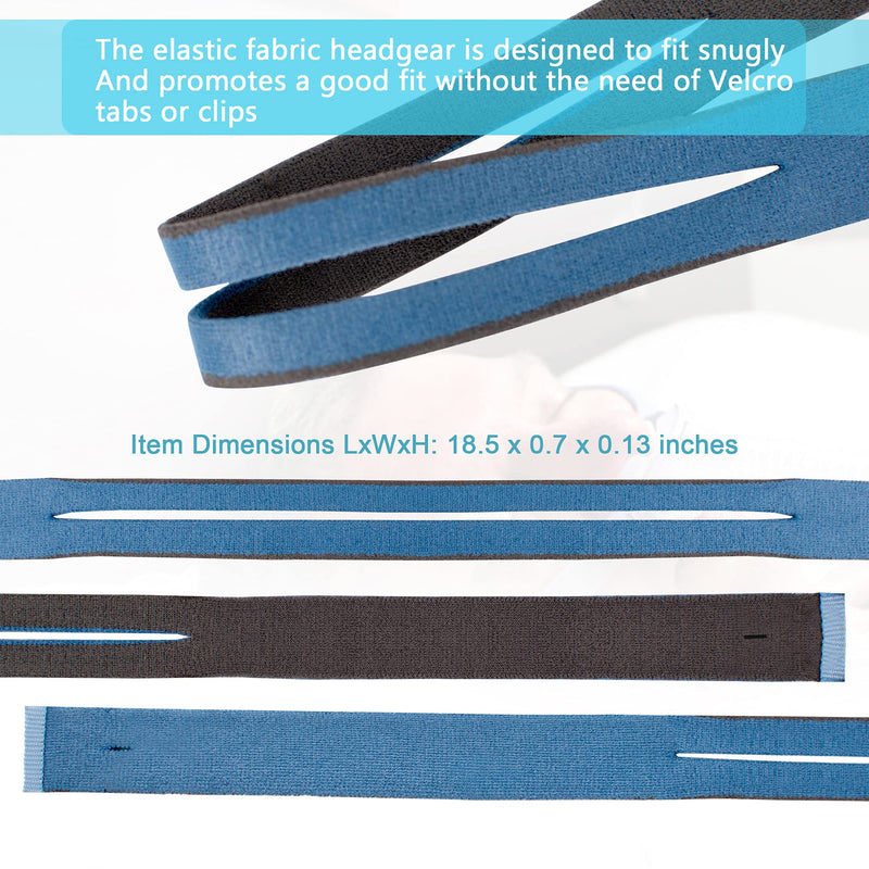 [Australia - AusPower] - Airfit P10 Headgear Straps Replacement CPAP Nasal Headgear Quick Fit Elastic Headgear for Resmed Airfit P10 Airsense 10 Pillow System - Standard Blue//Grey (2-Pack) 
