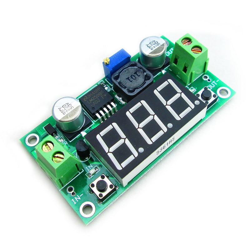 [Australia - AusPower] - HiLetgo 2pcs LM2596 Adjustable DC-DC Step Down Buck Power Convert Module 4.0-40V Input to 1.25-37V Output with LED Voltmeter Display 