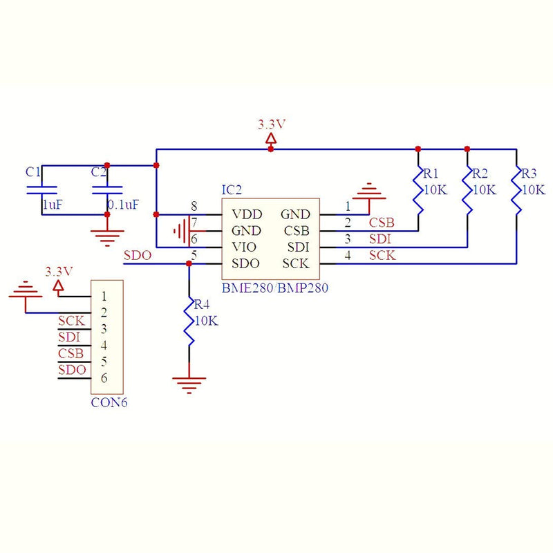 [Australia - AusPower] - HiLetgo BMP280 BMP280-3.3 High Precision Digital Atmospheric Barometric Pressure Atmospheric Pressure Sensor Replace BMP180/BMP186 3.3V 1pc 