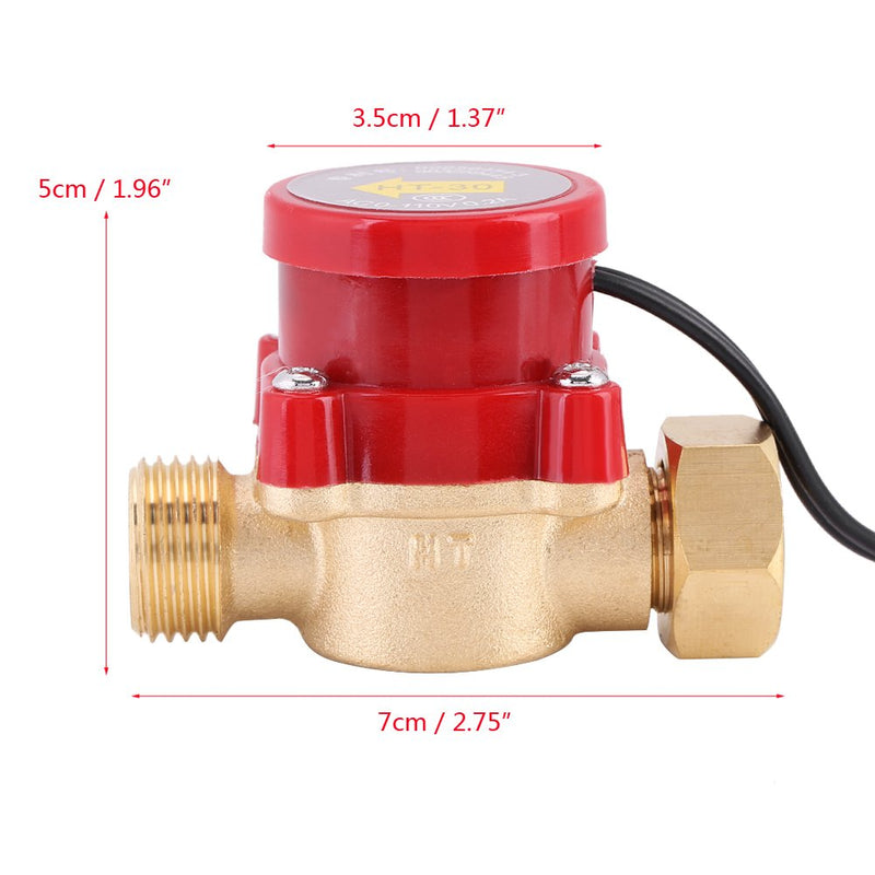 [Australia - AusPower] - Pump Water Flow Sensor Machine G1/2 Thread for Booster Pump Magnetic Automatic Control Switch 