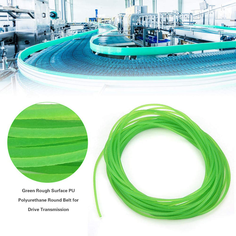 [Australia - AusPower] - Urethane Round Belting PU Transmission Belt Polyurethane Round Belt for Drive Transmission Green 2mm x 10m 