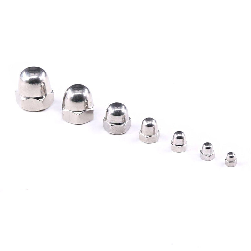 [Australia - AusPower] - Hilitchi 140-Pcs M3 M4 M5 M6 M8 M10 M12 Acorn Dome Cap Head Hex Nuts Assortment Kit, 304Stainless Steel 