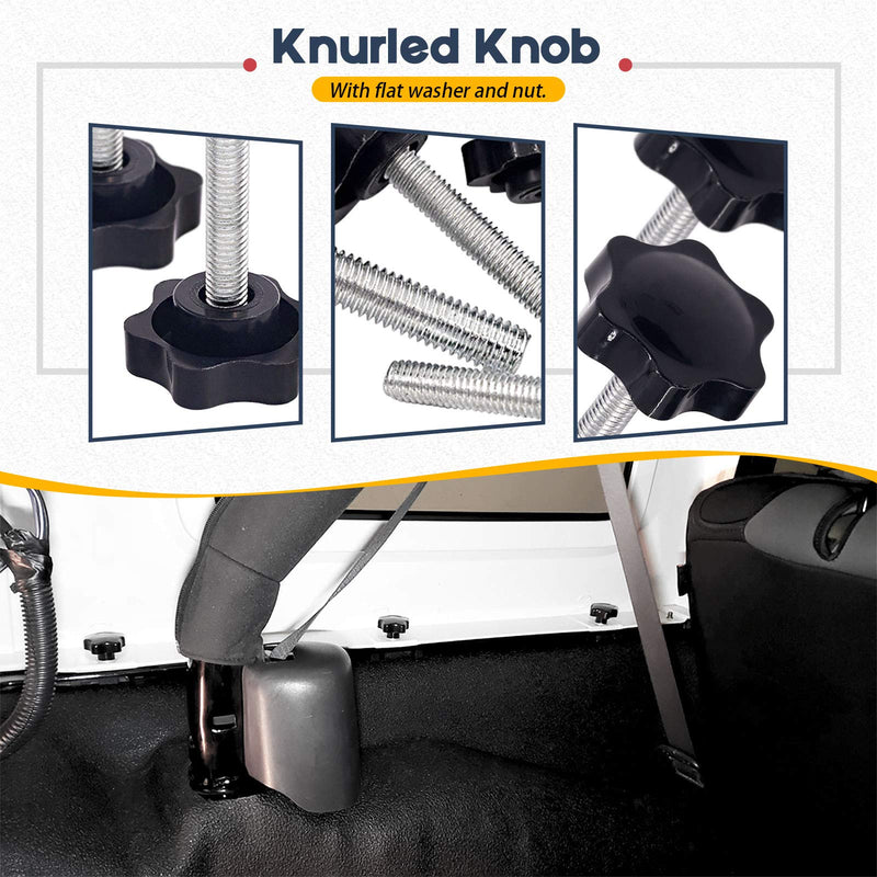 [Australia - AusPower] - Hilitchi Clamping Hex Shaped Hand Knob Handle Replacement Handle Black Plastic Knob Grip Screw On Type Stud with Nuts and Washers(M6x50-20PCS) M6x50-20PCS 
