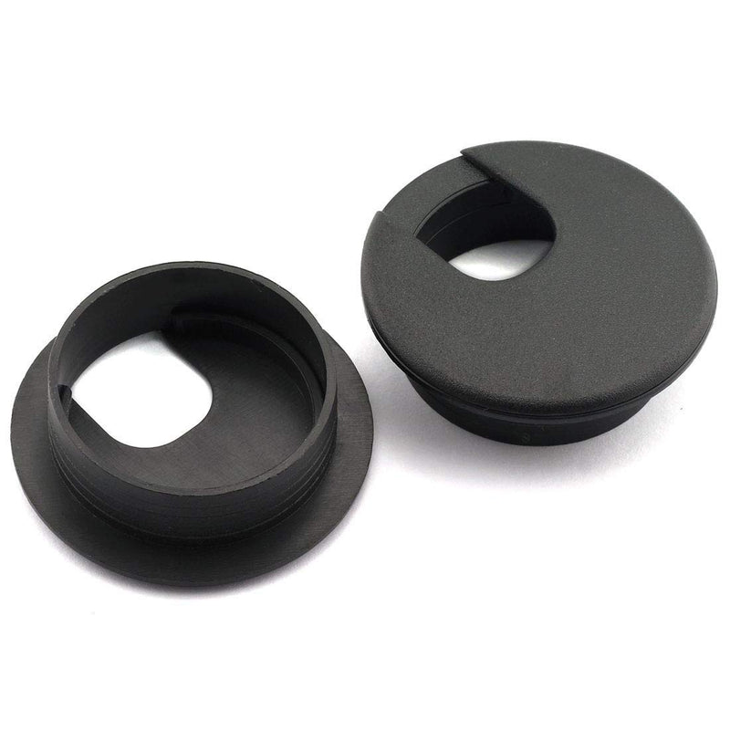 [Australia - AusPower] - HJ Garden 2pcs 2 inch Desk Wire Cord Cable Grommets Hole Cover for Office PC Desk Cable Cord Organizer Plastic Cover Black 