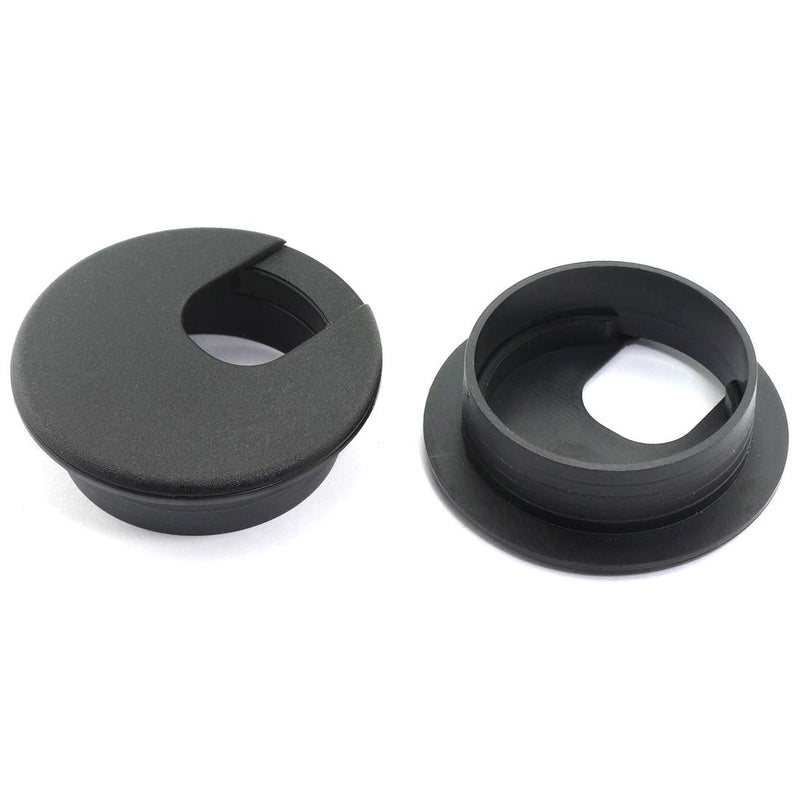 [Australia - AusPower] - HJ Garden 2pcs 2 inch Desk Wire Cord Cable Grommets Hole Cover for Office PC Desk Cable Cord Organizer Plastic Cover Black 