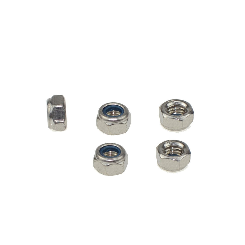 [Australia - AusPower] - 304 Stainless Steel Hex Nut Nylock Locknuts A2-70 (5, M6-Left Hand 1.0) 5 