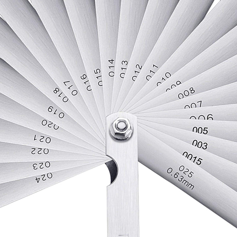 [Australia - AusPower] - Stainless Steel Feeler Gauge Dual Marked Metric and Imperial Gap Measuring Tool (0.0015/0.04-0.025/0.635 mm, 26 Blades) 0.0015/ 0.04 - 0.025/ 0.635 mm 