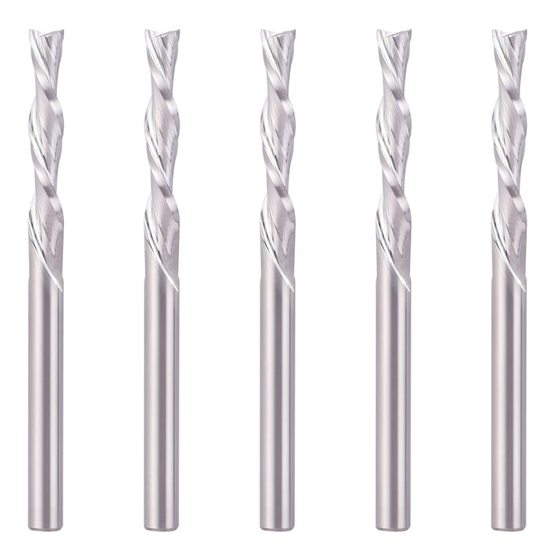 [Australia - AusPower] - HQMaster 1/8" Shank Downcut End Mill Sprial CNC Router Bits Down Cut Tungsten Carbide Milling Cutter Set 5pcs 