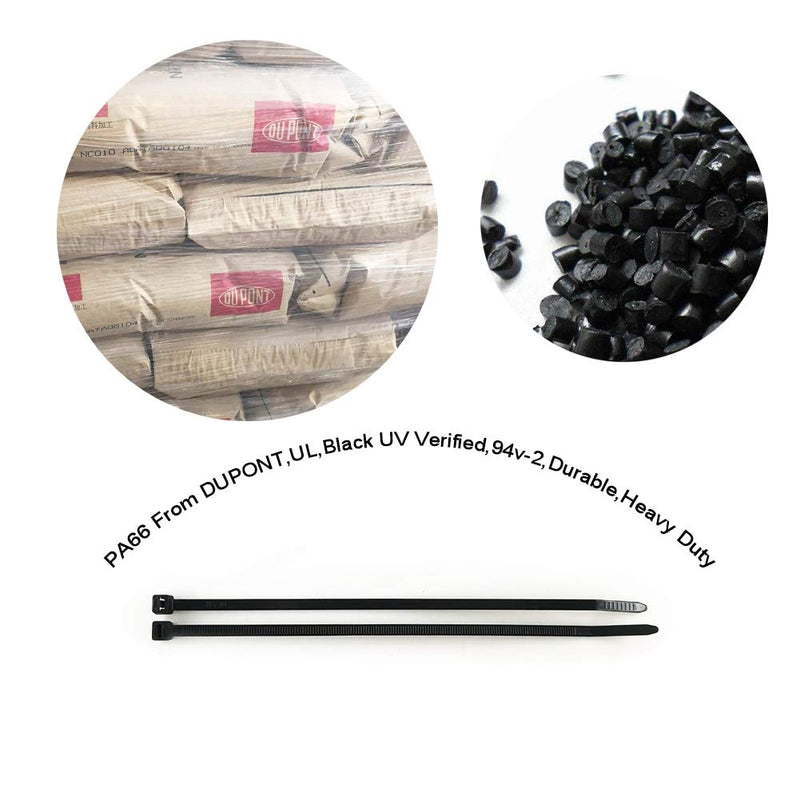 [Australia - AusPower] - HS UV Protected Zip Ties 12 Inch (100 Pack) Self Locking Plastic Ties 12 Inch Black Nylon Cable Ties 50 LBS,Outdoor Indoor Purpose 100pcs 12 