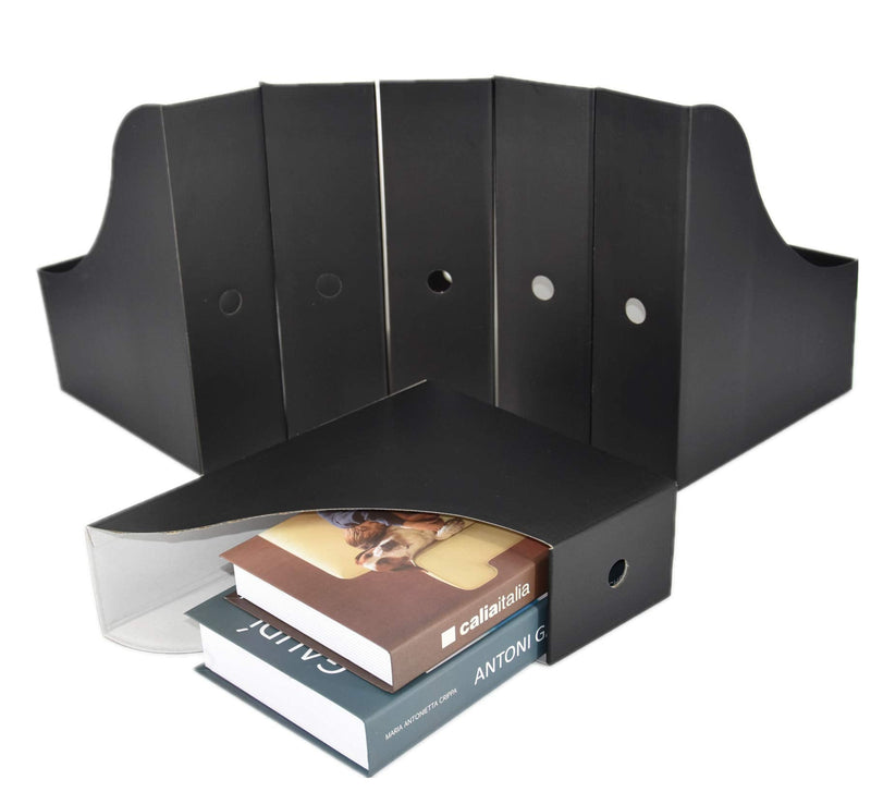 [Australia - AusPower] - HUAPRINT Black Magazine Holder(6 Pack) Cardboard Magazine File Holder-Folder Holder,Magazine Organizer,Document Organizer,Magazine Storage Box,With Labels 