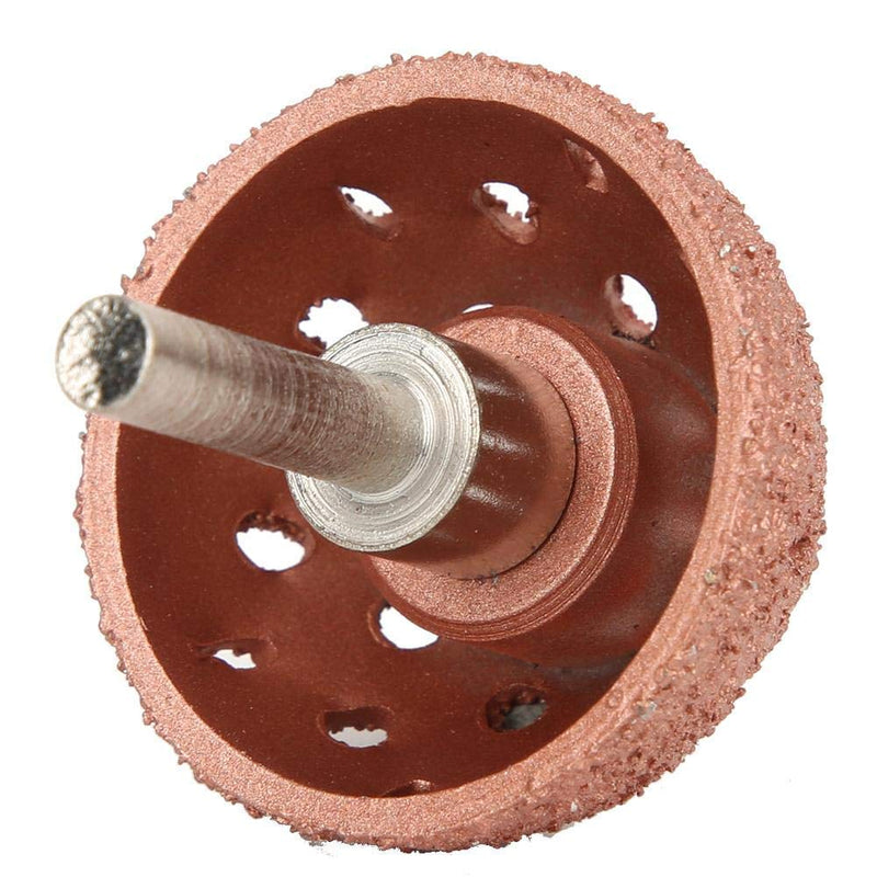 Two Hyuduo tungsten steel buffing wheels in bowl shape for tire repair and grinding on power tools.