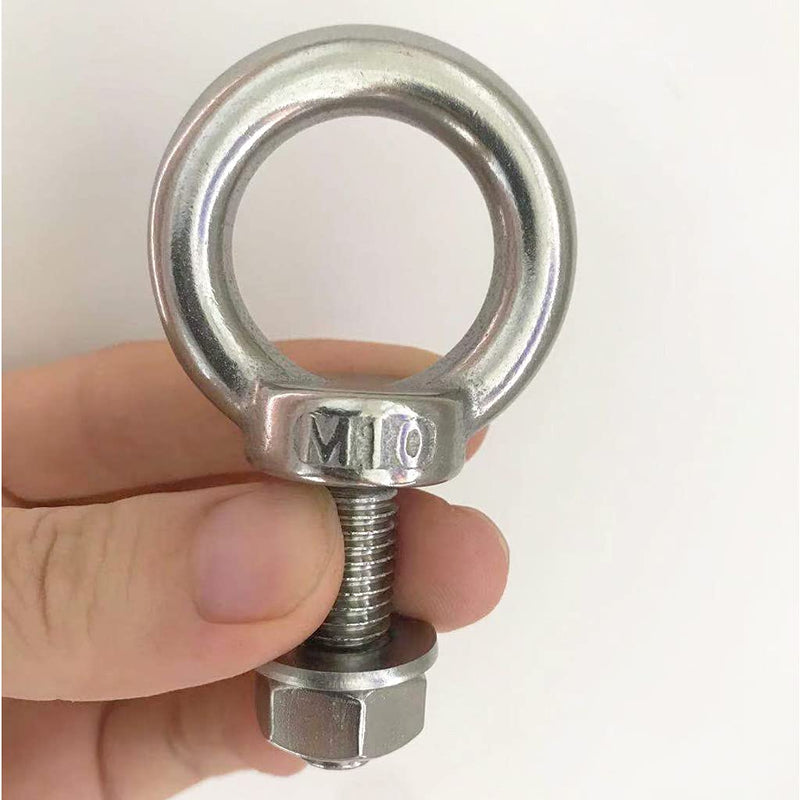 [Australia - AusPower] - HYXXYY Shoulder Eye Bolt, M10 304 Stainless Steel Eye Bolts 3/8"x1.18" Eye Bolts Heavy Duty Screw Bolt with Washer and Nuts Set Muti-Function for Indoor Outdoor, 10mm x 30mm, 4 Pack 