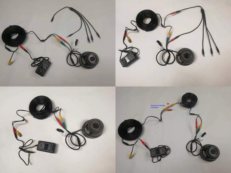 [Australia - AusPower] - InstallerCCTV BNC Video Power Cable, 60ft All-in-One Video HD-TVI HD-CVI AHD Analog 1080p Black Premade Power Cable w/Connectors for CCTV Security Cameras - Black 