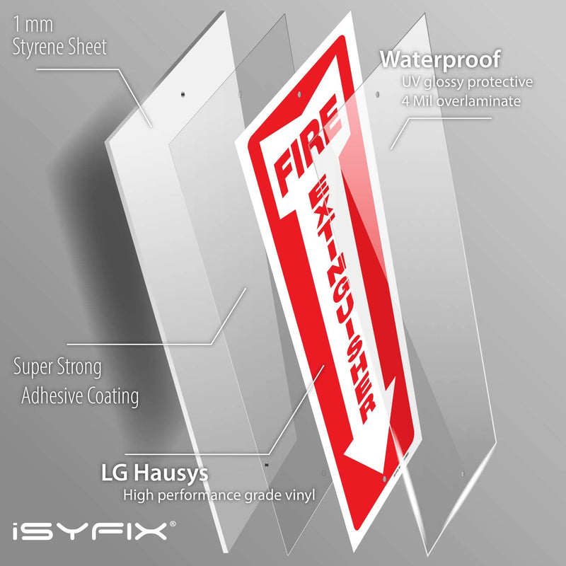 [Australia - AusPower] - iSYFIX Fire Extinguisher Signs  3 Pack 4x12 Inch  40 mil Thick Polystyrene Plastic, Laminated for Ultimate UV, Weather, Scratch, Water & Fade Resistance, Indoor & Outdoor 