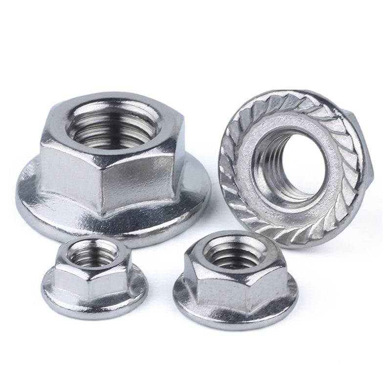 [Australia - AusPower] - 20pcs M6 Hexagon Flange Nuts, Carbon Steel Nickel Plated for Hammer Head Bolt T Screw T-Slot Aluminum Profile,High Strength?Dedicated for T-Bolt Flange Nuts M6 Flange Nuts?20Pcs? 