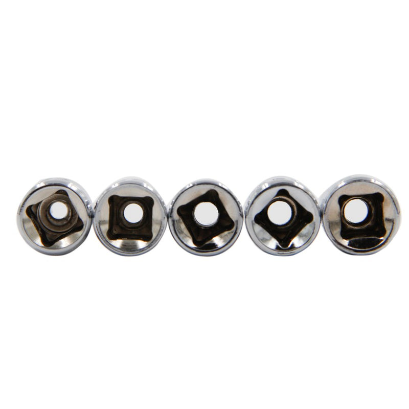 [Australia - AusPower] - 5Pcs E Torx Star Female Bit Socket Set 1/4" Drive E4 -E8 