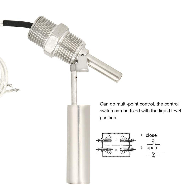 [Australia - AusPower] - DC0-110V Liquid Water Level Sensor, Float Sensor Switch, Male Thread 1/2 NPT 304 Stainless Steel, Suitable for Liquids of Different densities, pressures and temperatures 