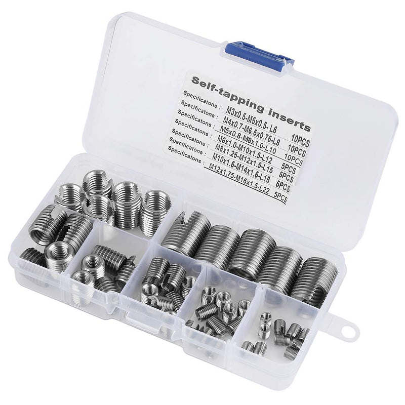 [Australia - AusPower] - 50PCS Threaded Inserts,Self-Tapping Thread Insert,M3-M12 Thread Reinforce Repair Tool Self Tapping Thread Inserts Set for Plastic Copper 