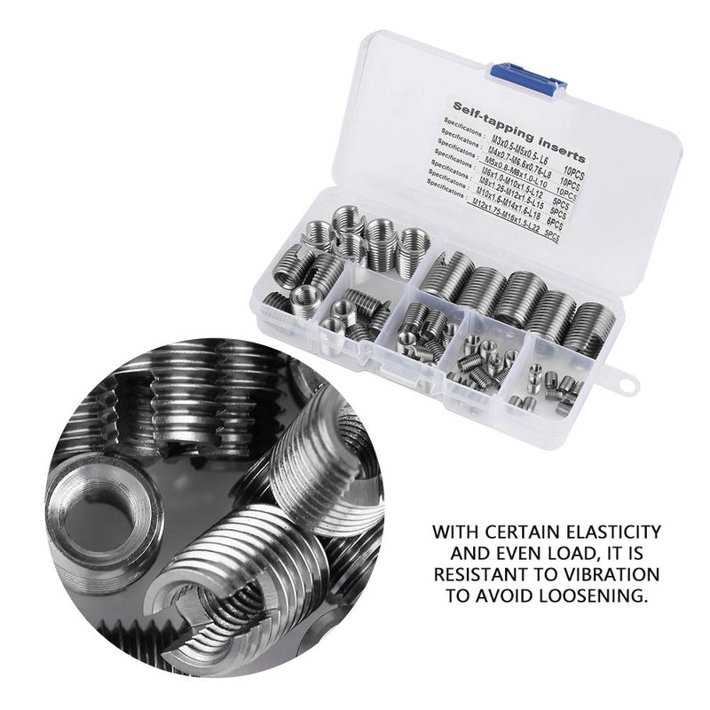 [Australia - AusPower] - 50PCS Threaded Inserts,Self-Tapping Thread Insert,M3-M12 Thread Reinforce Repair Tool Self Tapping Thread Inserts Set for Plastic Copper 
