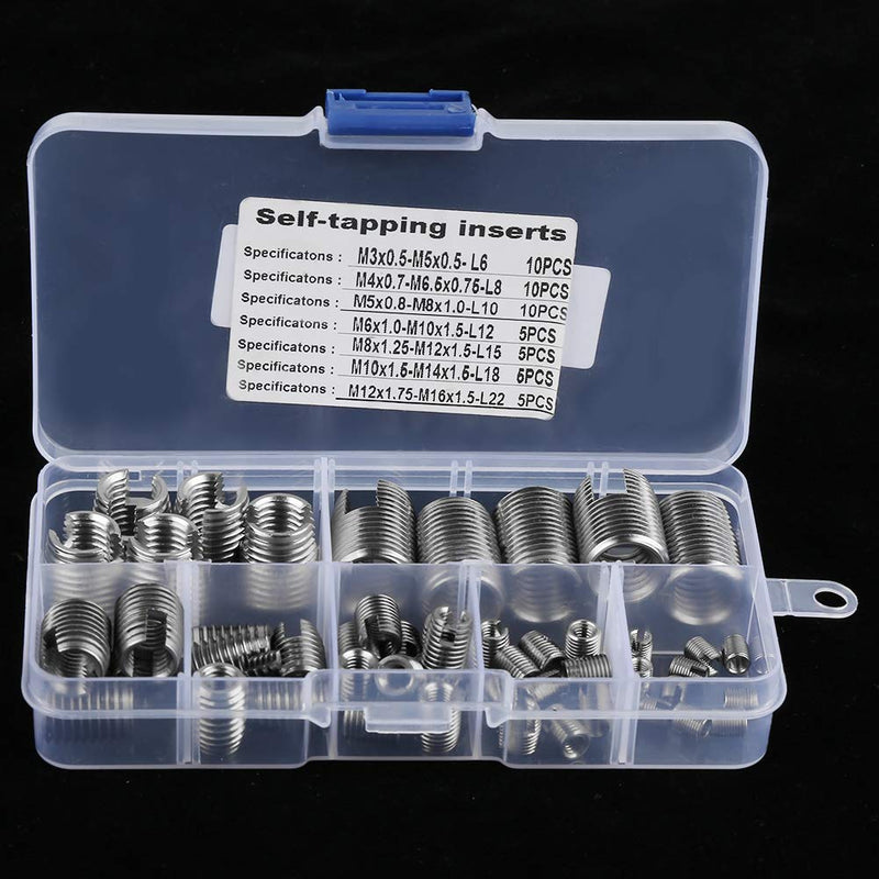 [Australia - AusPower] - 50PCS Threaded Inserts,Self-Tapping Thread Insert,M3-M12 Thread Reinforce Repair Tool Self Tapping Thread Inserts Set for Plastic Copper 