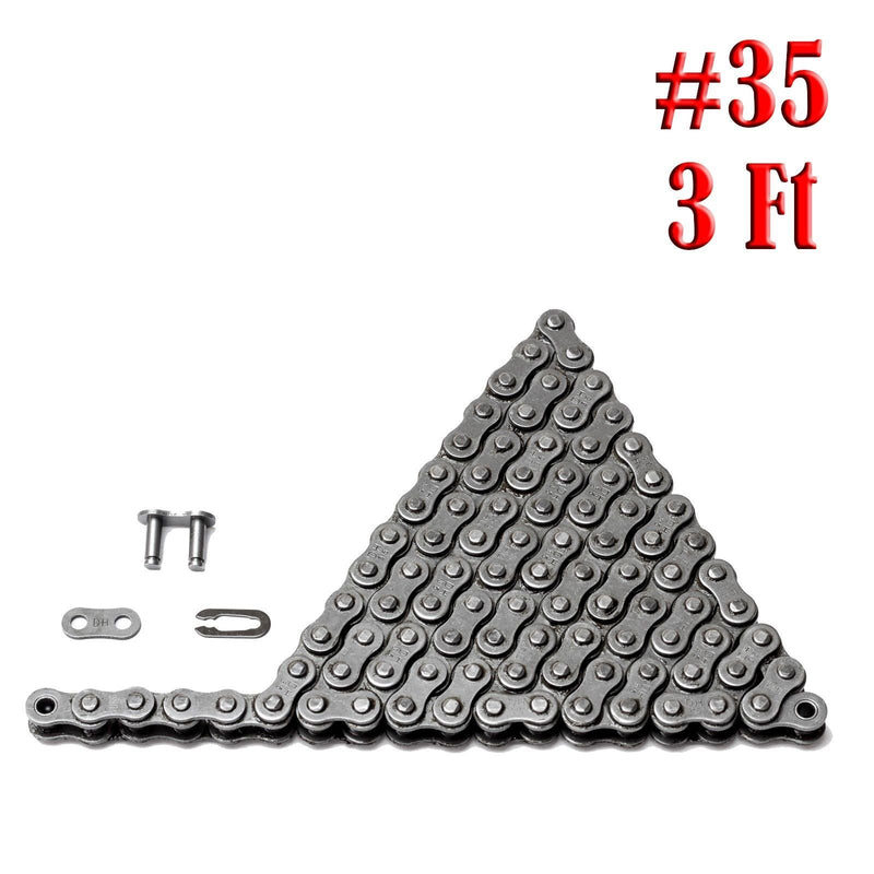[Australia - AusPower] - Jeremywell 35 Roller Chain 3 Feet with 1 Connecting Link for Go Karts, Mini Bikes, Scooters, ATV, MTV, Dirt Bike and Other Industrial Machinery 