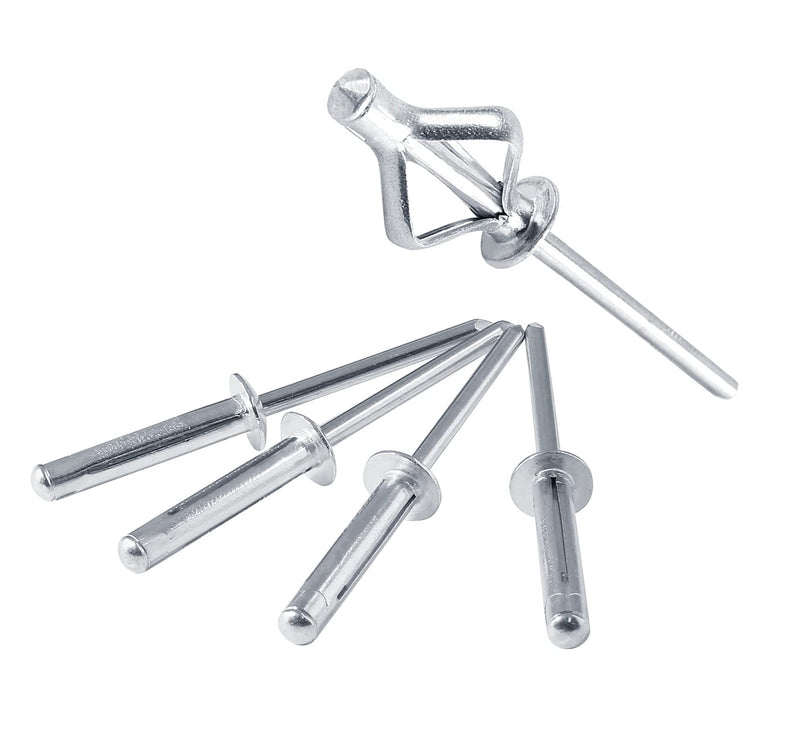 [Australia - AusPower] - Jersvimc 3/16" x 1" Trifold Exploding Pop Rivets, Solid Aluminum Tri Grip Rivets Bulb Style Rivets Large Flange Rivets Big Headed Rivets for Kayak Marine Boat - 50Pcs 3/16" x 1" 