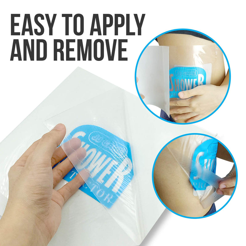 [Australia - AusPower] - JJ CARE Shower Protector [Pack of 14], 9x9 Dialysis Catheter Shower Cover, PICC Line Water Barrier, Colostomy Shower Patch, Waterproof Bandage Protector, 2 Weeks Supply 