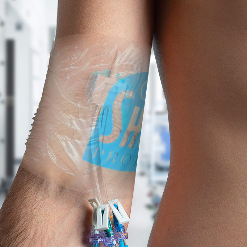 [Australia - AusPower] - JJ CARE Shower Protector [Pack of 14], 9x9 Dialysis Catheter Shower Cover, PICC Line Water Barrier, Colostomy Shower Patch, Waterproof Bandage Protector, 2 Weeks Supply 