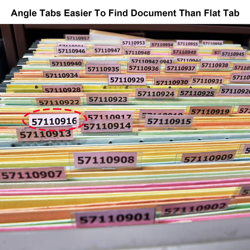 [Australia - AusPower] - Jovitec 120 Sets Hanging Folder Tabs and Inserts Clear Plastic for Quick Identification of Hanging Files, Easy to Read, Hanging File Inserts (2 Inch, White Angle) 