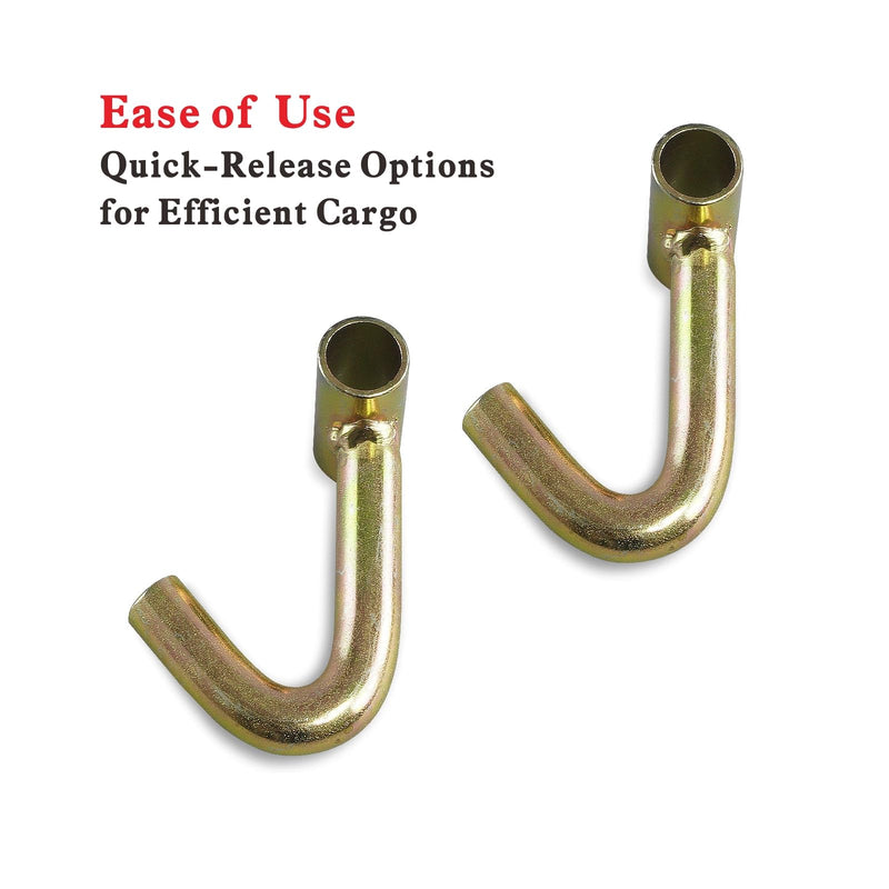 [Australia - AusPower] - JOYOKYOPK Finger Tube J Hook Compatible with 2 Inch Ratchet Straps, for Car Hauler Straps Tie Down Cargo in Trucks, Trailers, Tow Dolly (2 Pack J Hook) 2 Pack J Hook 