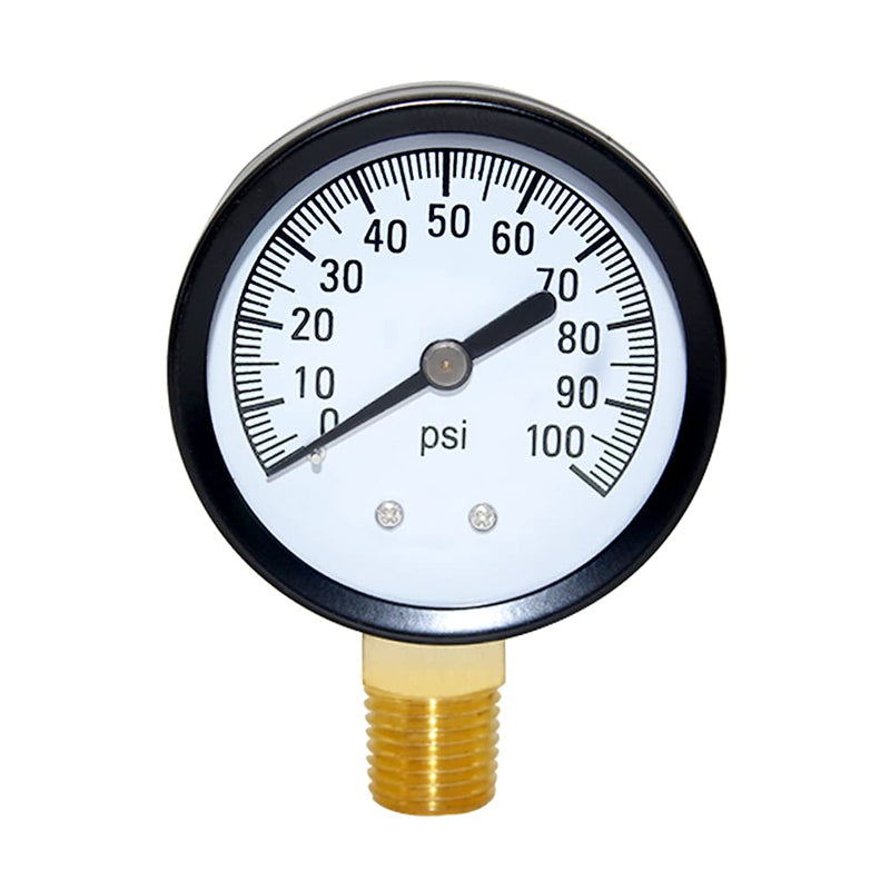 [Australia - AusPower] - Joywayus Pressure Gauge 0 to 100 PSI Brass 1/4" Male NPT Thread Lower Mount, Multiple Function 0-100PSI--1/4" 