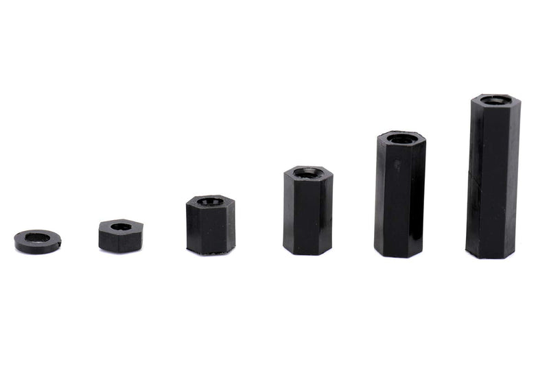 [Australia - AusPower] - Jucoan 380PCS M3 Male Female Nylon Hex Spacer Standoffs Screws Nuts Assortment Kit Threaded Pillar PCB Motherboard (Black) 