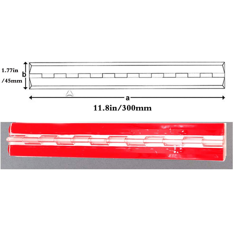 [Australia - AusPower] - Transparent Plastic Acrylic 300mm Continuous Piano Hinge 12" Acryl-Hinge Acrylic 12 inch Hinge?Self- Adhesive? 2 Pack , ? for DIY Transparent Box, Display Stand etc. 