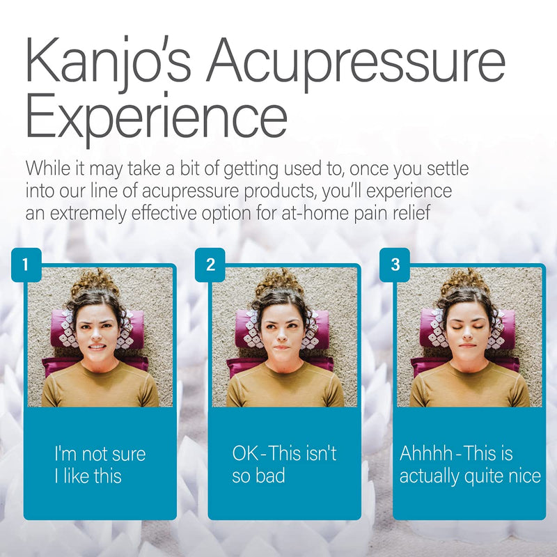 [Australia - AusPower] - Kanjo Acupressure Cushion | Memory Foam Acupressure Pillow for Back and Sciatica Pain | 100% Cotton Linen Cover | FSA & HSA Eligible 