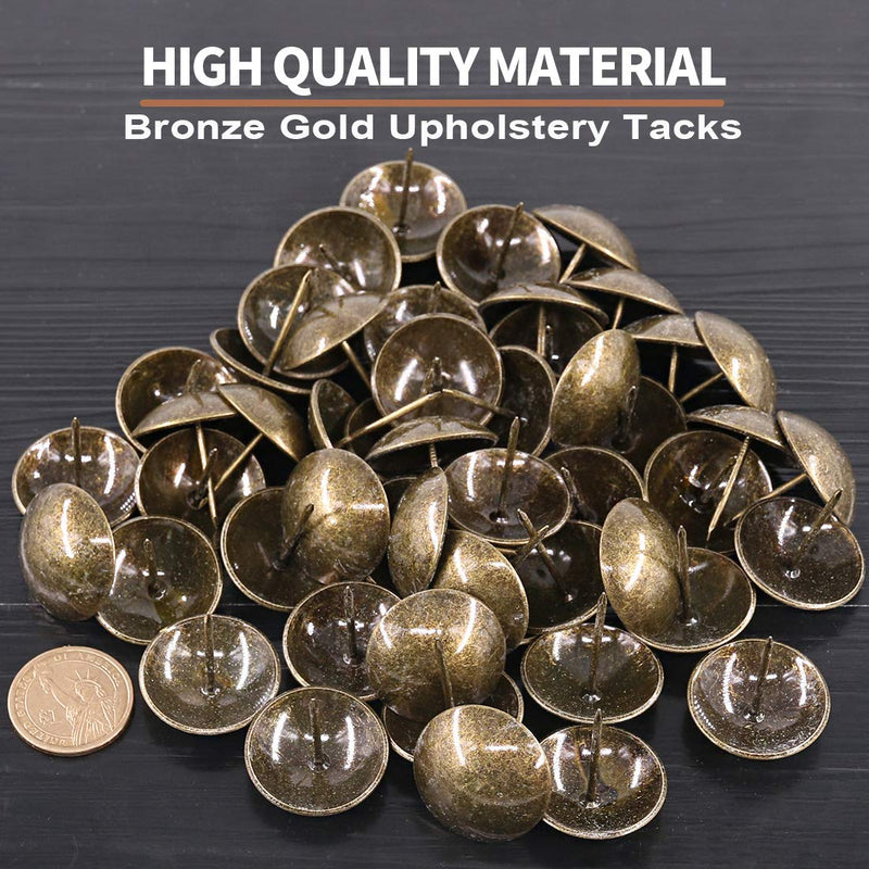 Keadic 60-pack bronze upholstery tacks, 1-3/16 inch diameter, for furniture, cork boards, or DIY projects.