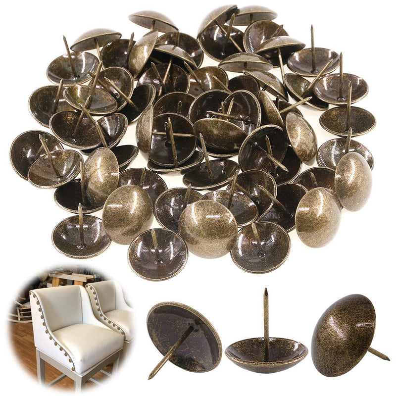 Keadic bronze upholstery tacks, 1-3/16 inches diameter, 60-piece furniture nails and pins for DIY projects and furniture decoration.