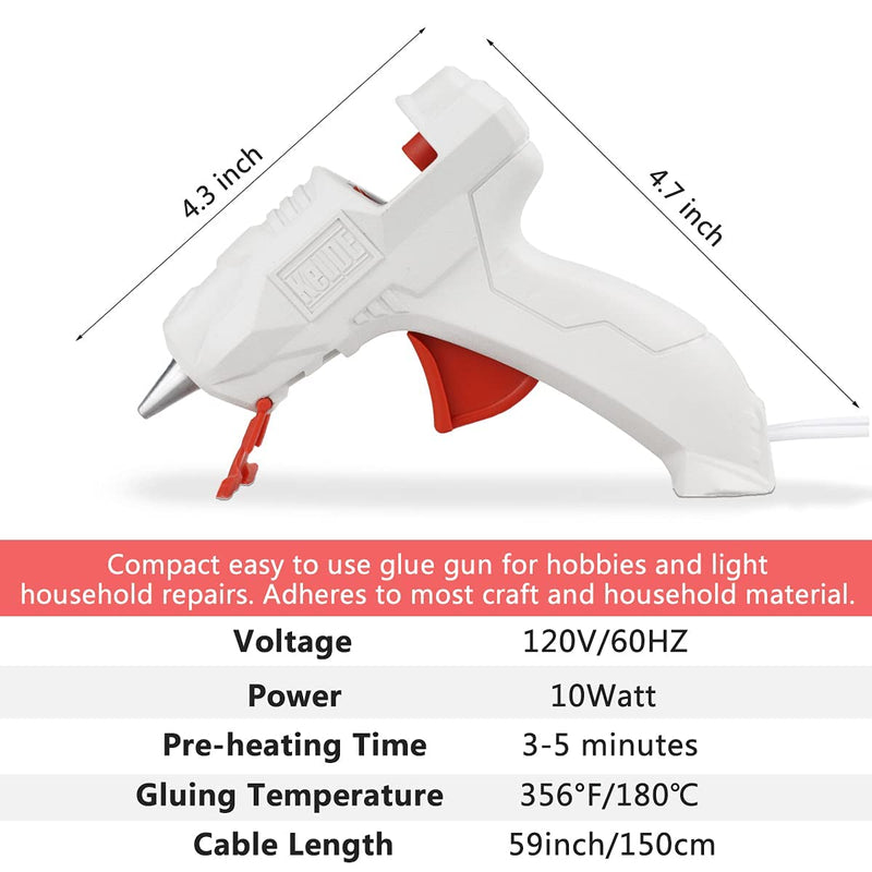 [Australia - AusPower] - KeLDE Mini Hot Glue Gun - High Temperature Drip-Less Glue Gun with 10pcs Hot Glue Sticks for Craft Projects, 10 Watts 10W Mini Size 