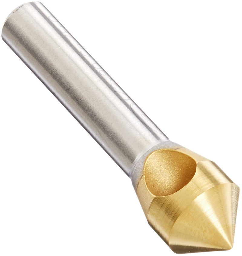 [Australia - AusPower] - KEO 53522 Cobalt Steel Single-End Countersink, TiN Coated, 90 Degree Point Angle, Round Shank, 5/16" Shank Diameter, 1/2" Body Diameter 