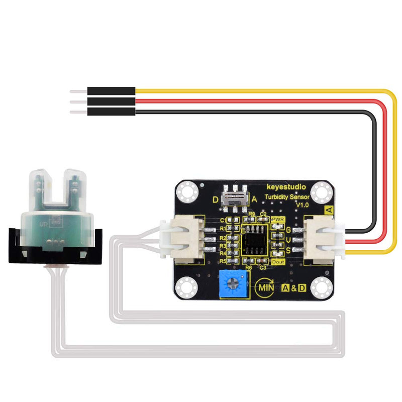 [Australia - AusPower] - KEYESTUDIO Turbidity Sensor Module V1 for Arduino,Water Quality Monitor Particles Water/Liquid Turbidity Level Tester option 1 