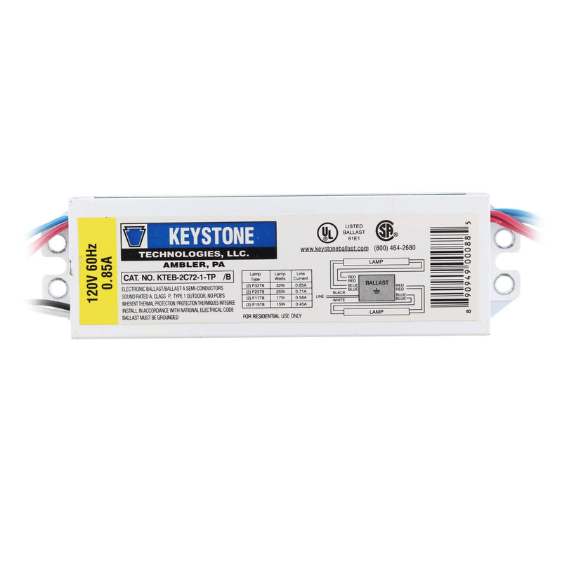 [Australia - AusPower] - KTEB-2C72-1-TP Keystone Technologies Ballast 2 Lamp F32T8 120 Volt Electronic Ballast 