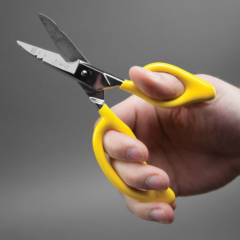 [Australia - AusPower] - Klein Tools 26001 Scissors, All-Purpose Electrician's Scissors with Cable Cutting Notch, Serrated Blades, Deburr Notch, 6.75-Inch 