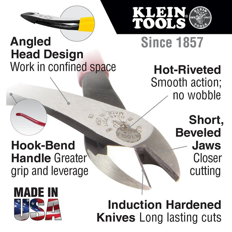 [Australia - AusPower] - Klein Tools D248-9ST Pliers, Ironworker's Diagonal Cutting Pliers with High Leverage Design Works as Rebar Cutter and Rebar Bender, 9-Inch 