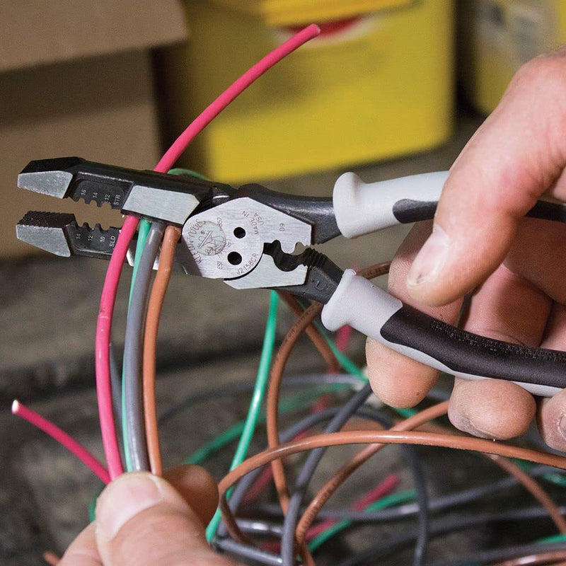 [Australia - AusPower] - Klein Tools J215-8CR Multitool Pliers, Hybrid Multi Purpose Tool / Crimper, Wire Stripper, Bolt Shearing, Wire Grabbing, Twisting, Looping 8-Inch 