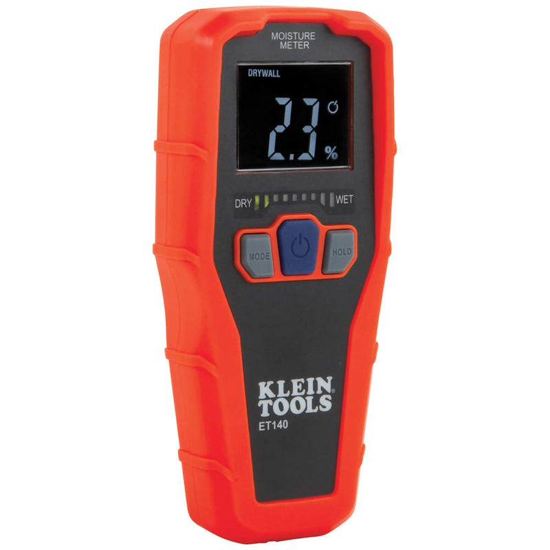 [Australia - AusPower] - Klein Tools ET140 Pinless Moisture Meter for Non-Destructive Moisture Detection in Drywall, Wood, and Masonry; Detects up to 3/4-Inch Below Surface 