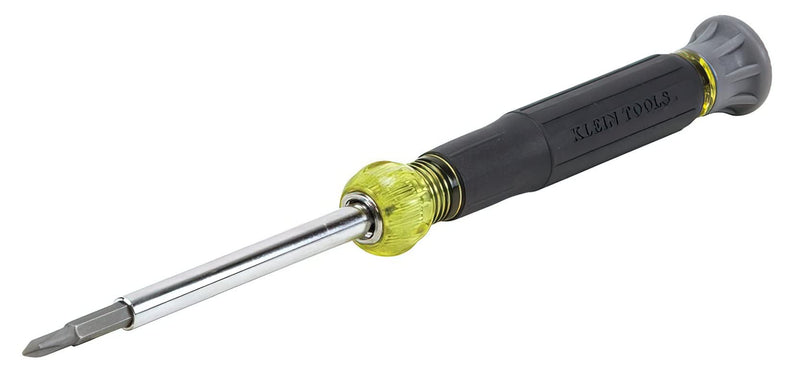 [Australia - AusPower] - Klein Tools 32581 4-in-1 Electronics Screwdriver Set with Precision Machines Bits: 2 Slotted, 2 Phillips, and Cushion Grip Handles, 4-Piece 
