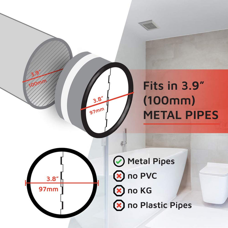[Australia - AusPower] - neverest - RKI 4“ - Backdraft Damper Shutter Inline for 4 Inch Dryer Duct for Retrofitting 4 Inch Ducting Prevents Unwanted Drafts in Metal Ducts in Line Draft Blocker 