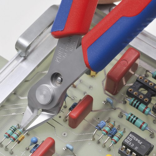 KNIPEX Electronics Super Knips wire cutters in INOX steel, 5-inch multi-component tool for precise cutting tasks.