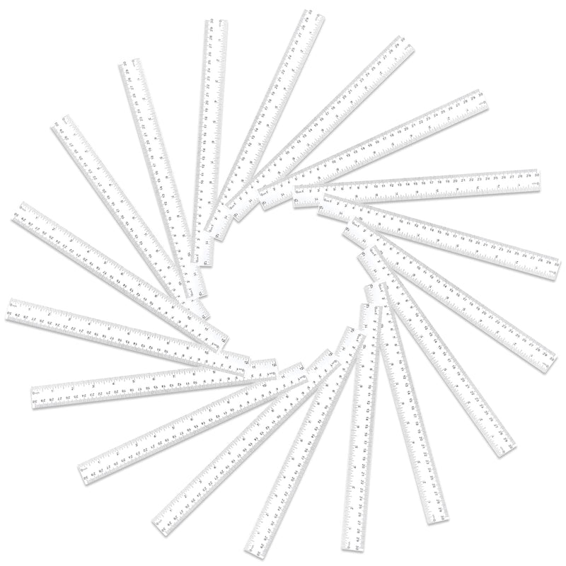 [Australia - AusPower] - 40 PCS Clear Plastic Rulers, Clear Ruler for School, Office, Home, Plastic Ruler Straight Ruler（12inch/30cm） 