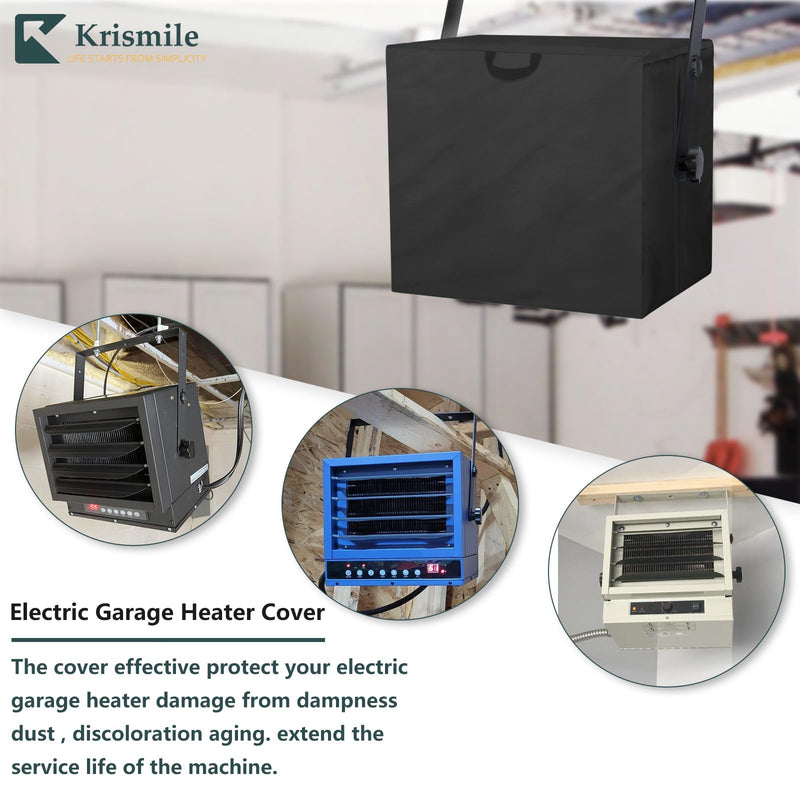 [Australia - AusPower] - Krismile Electric Garage Heater Cover,Suitable for most brands for Garage,Workshop,Shop,Heavy Duty Industrial Heaters Cover.Ideal for dustproof(Only cover,Black) 